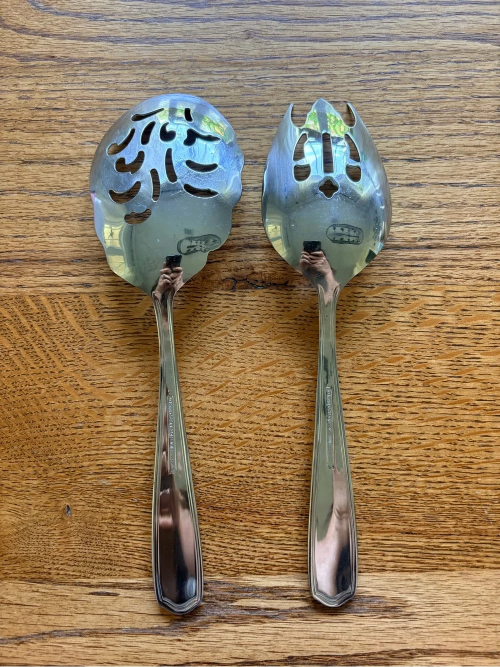 Reed & Barton Tarbor Stainless Steel Macaroni Server & Pierced Vegetable Server